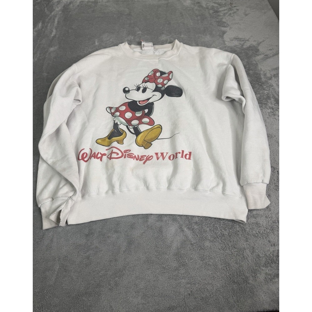 Vintage 90s Disney World Minnie Mouse Sweatshirt Men's Size Medium White